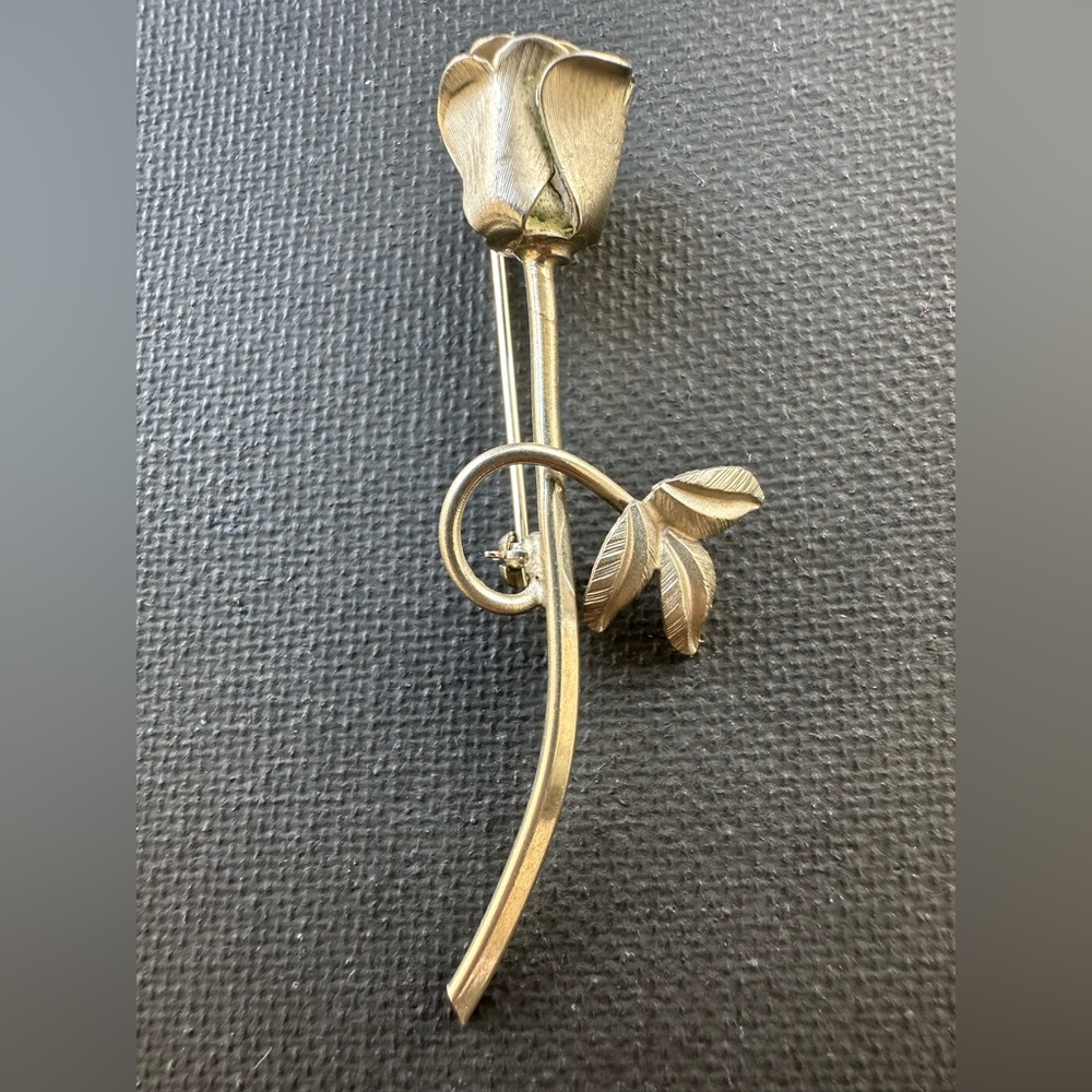 Vintage Rose silver Tone brooch